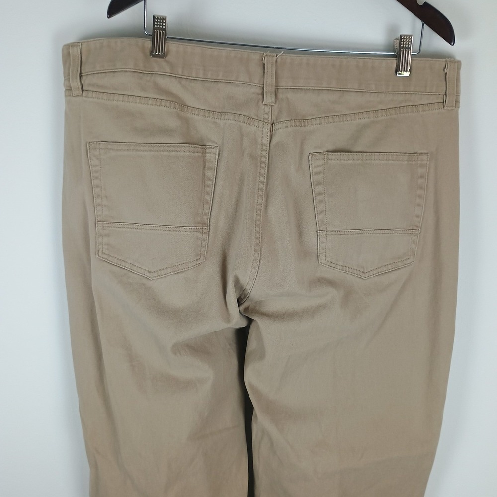 Iron Co Khaki Chino Pants Mens 40x28 Tan Stretch Casual Workwear - Picture 4 of 9